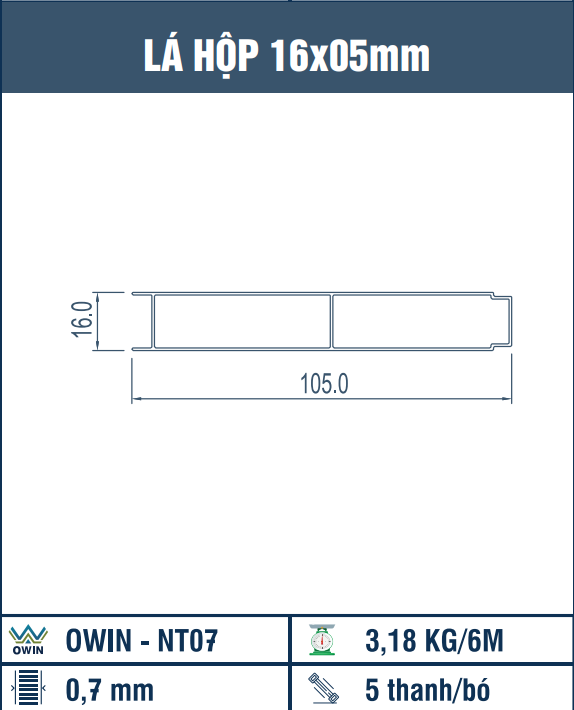OWIN-NT07 - Lá hộp 16x105mm