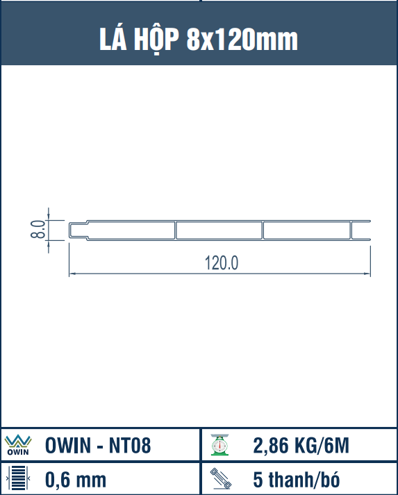 OWIN-NT08 - Lá hộp 8x120mm