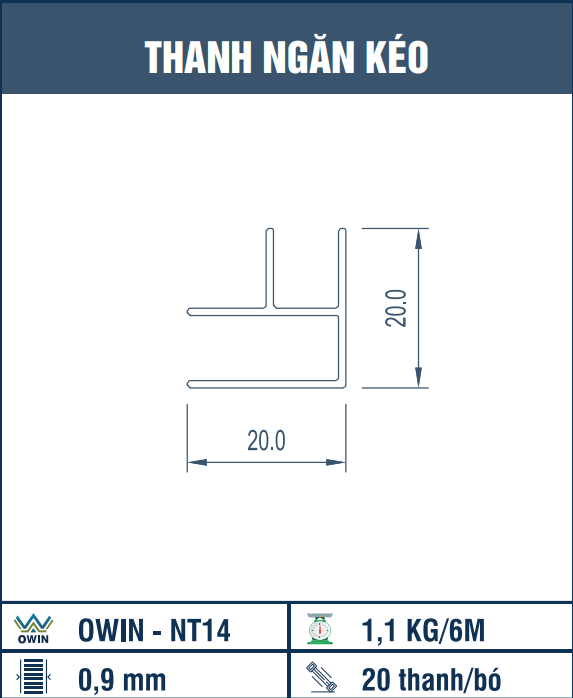 OWIN-NT14 - Thanh ngăn kéo