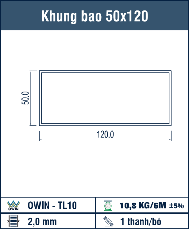OWIN-TL10 - Khung bao 50x120