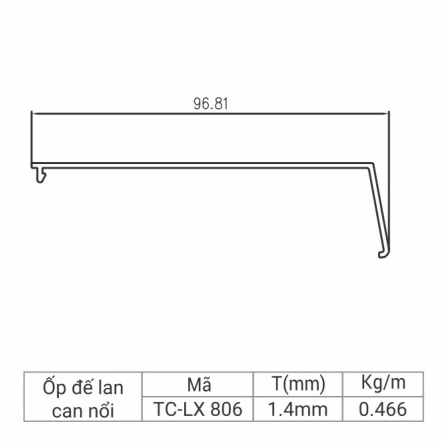 TC-LX806 - Ốp đế lan can nổi