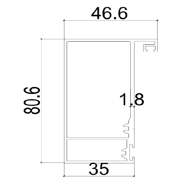 TQ03 - Khung bao đứng cửa trượt quay
