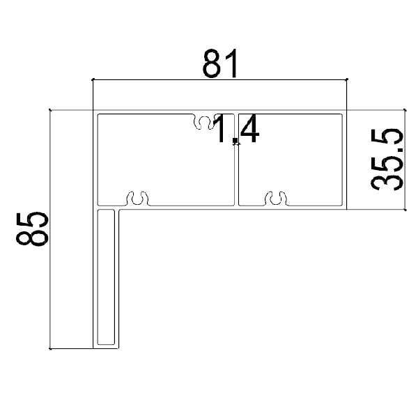 TQ04 - Khung bao ngang trên cửa trượt quay