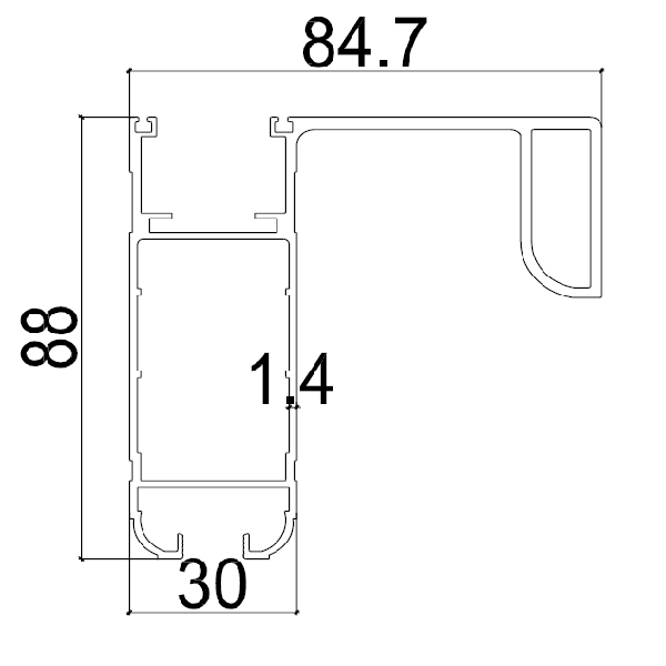 TQ07 - Cánh đứng tay nắm kéo hệ trượt quay