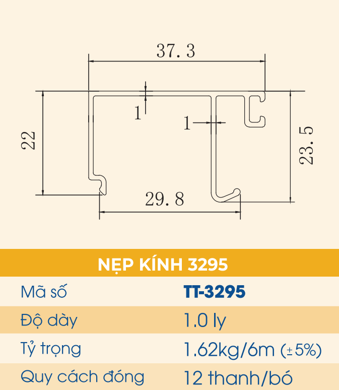 TT-3295 - Nẹp kính 3295