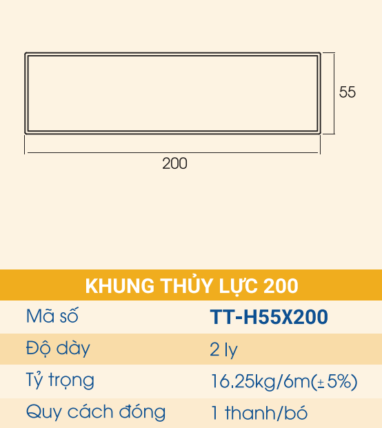 TT-H55X200 - Khung thủy lực 200