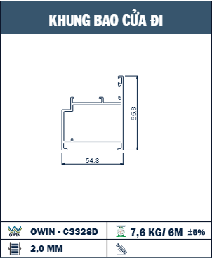 OWIN-C3328D - Owin - Khung bao cửa đi