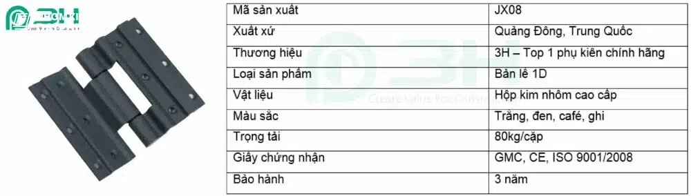 Bản lề lá 1D JX80