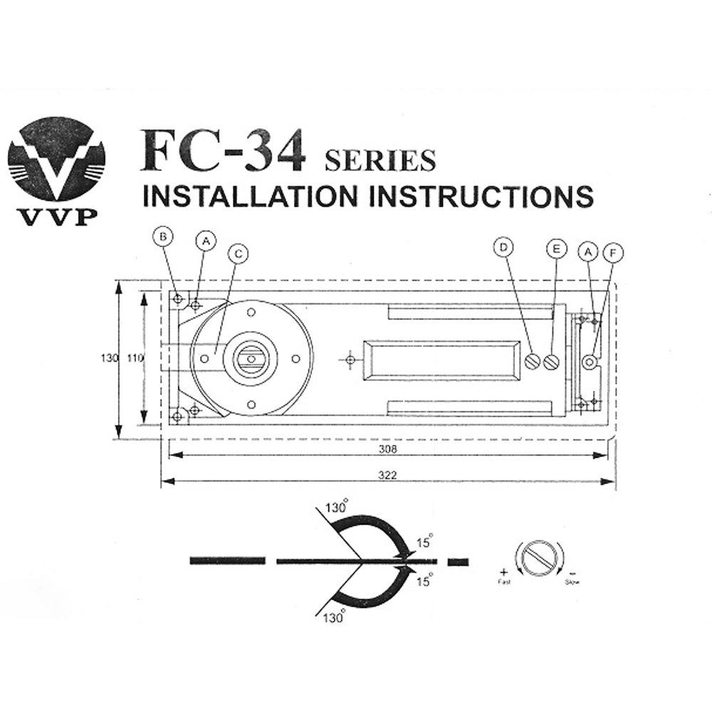 Bản lề sàn VVP FC34-20 105kg Thái