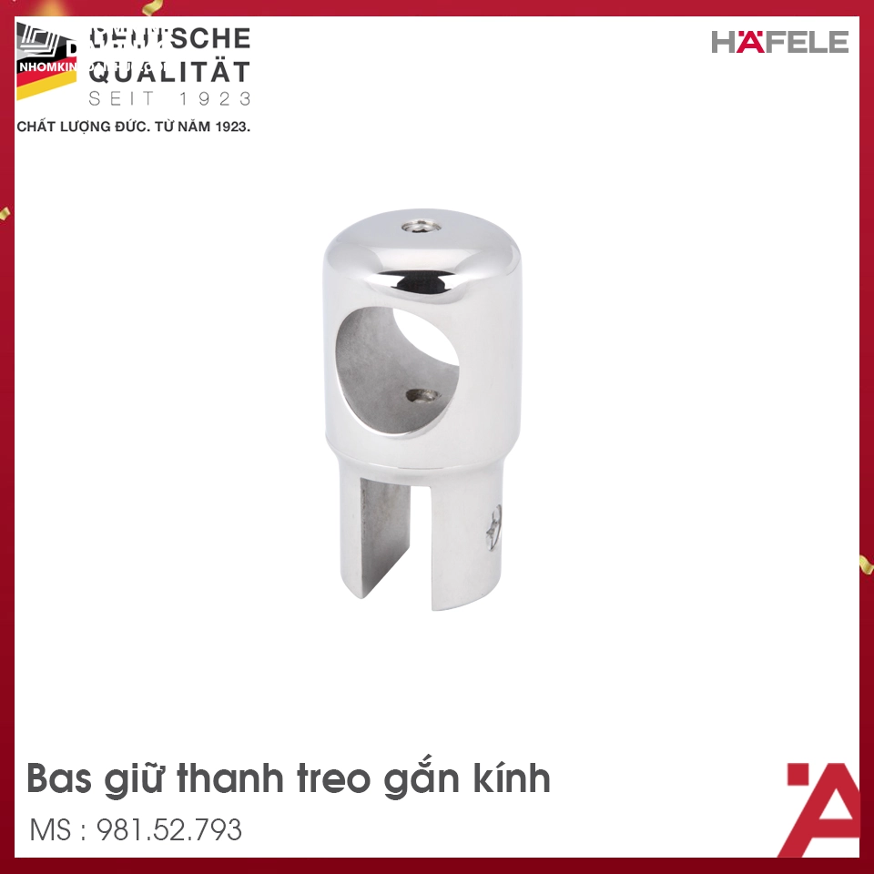 Bas Giữ Thanh Treo Gắn Kính Hafele 981.52.793 phi 19