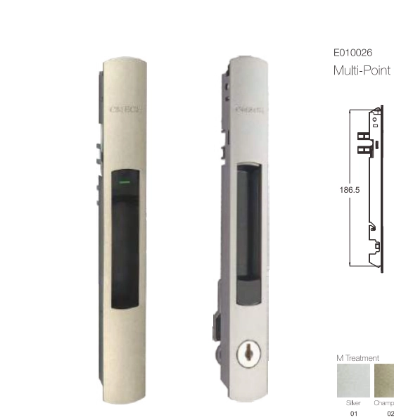 Chốt âm đa điểm 200mm (màu Bạc) Cmech E010026-01
