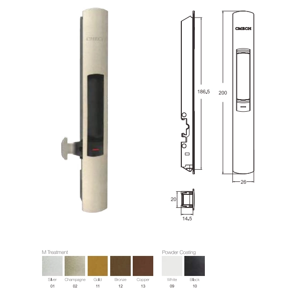 Chốt âm tự sập không có sẵn Cá móc Cmech P010024 đủ màu