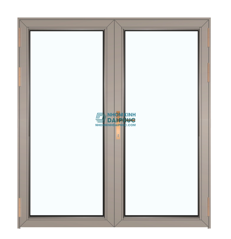 Cửa đi 2 cánh nhôm Maxpro hệ R65