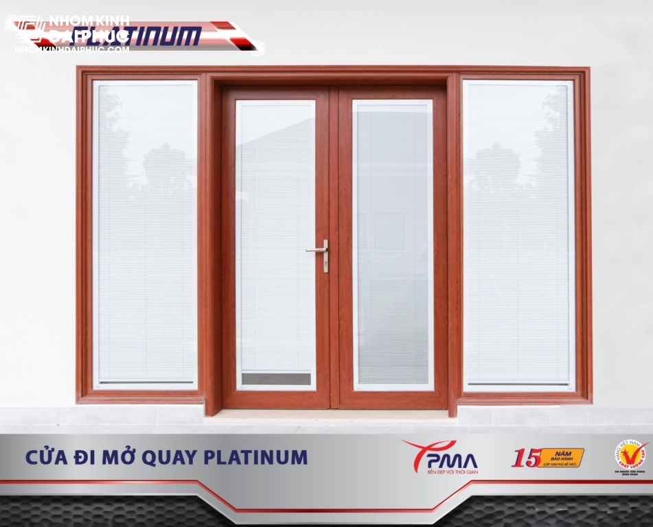 Cửa đi mở quay nhôm PMA hệ Phào kép PMA Platinum