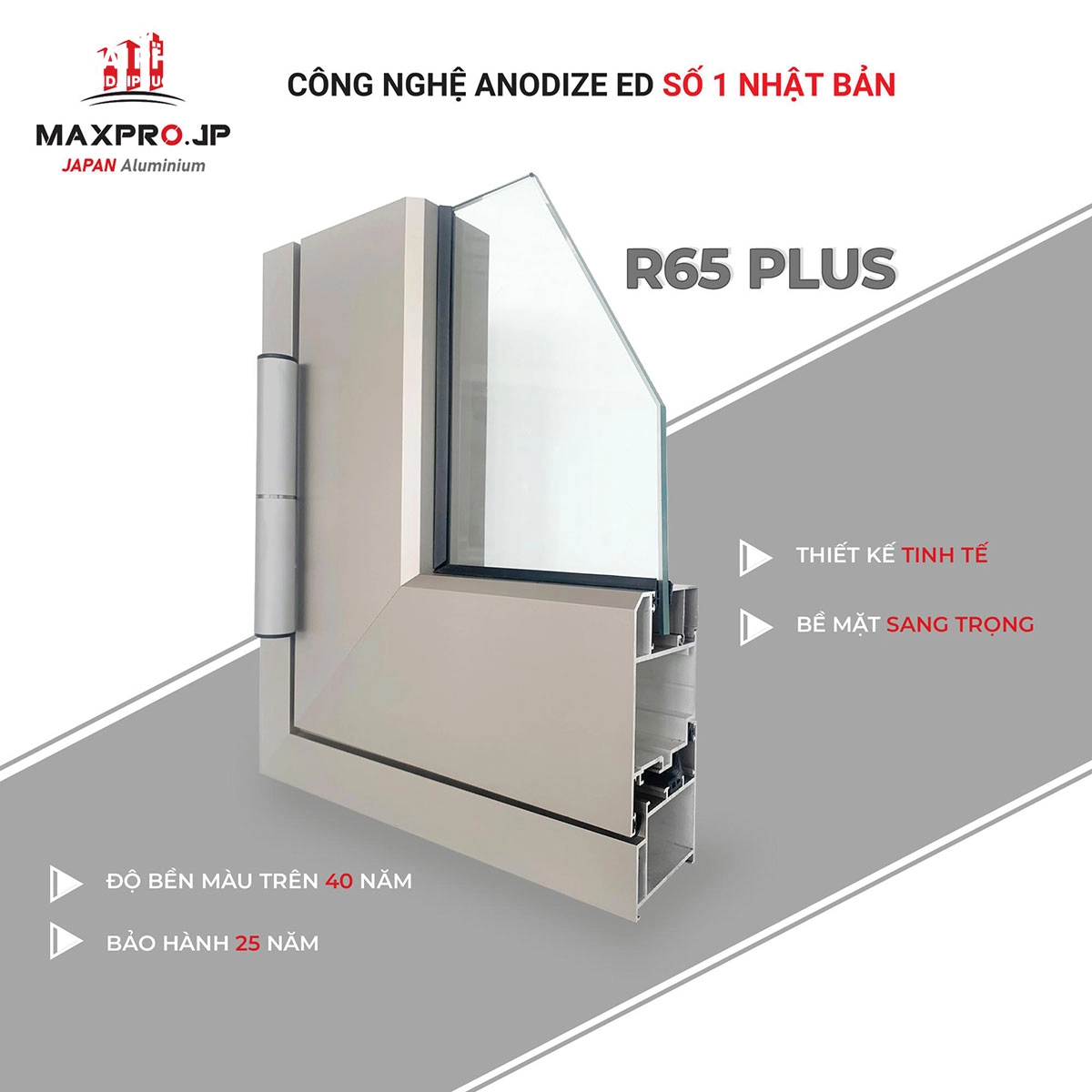 Cửa đi nhôm Maxpro hệ 65