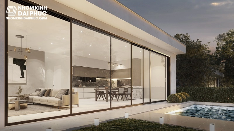 Cửa lùa Slim 3 ray hệ 206 nhôm Kogen