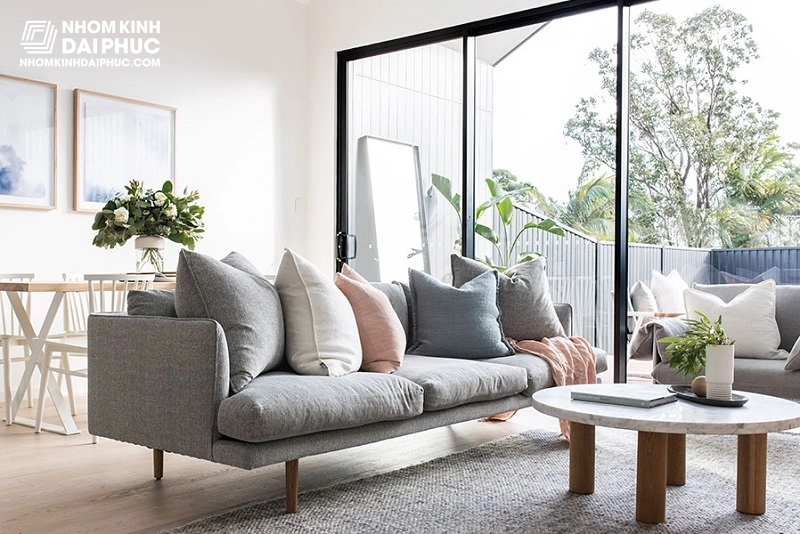 Cửa lùa Slim 3 ray hệ 206 nhôm Kogen