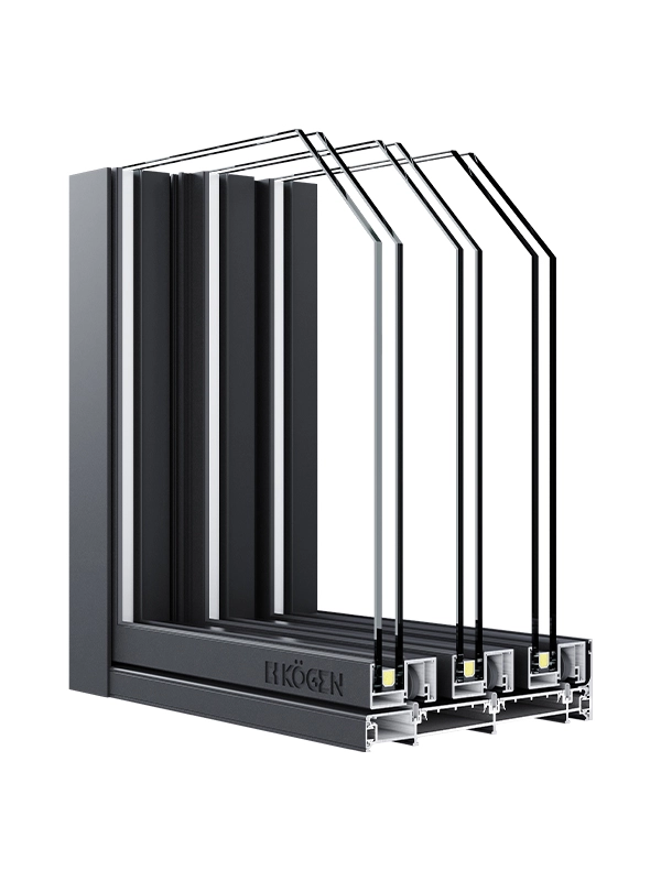 Cửa lùa Slim 3 ray hệ 206 nhôm Kogen