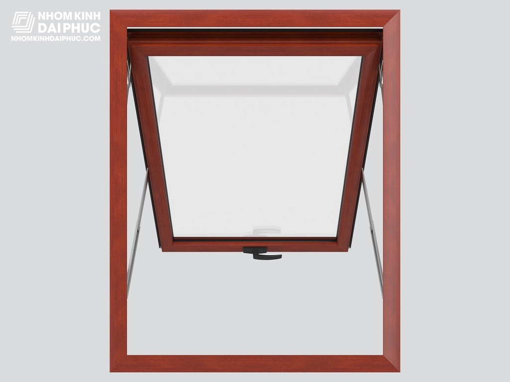 Cửa sổ mở hất Topal Slima màu vân gỗ