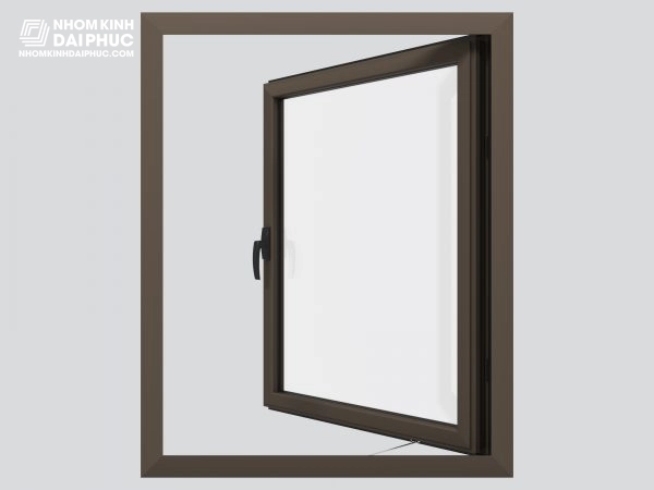 Cửa sổ mở quay Topal Slima màu cà phê