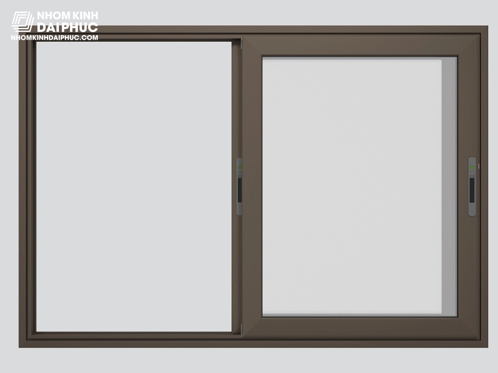 Cửa sổ trượt Topal Slima màu cà phê
