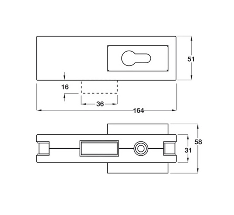 Kẹp khóa Hafele 981.00.400 inox mờ