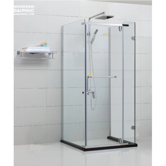 Phòng Tắm Kính Fendi FIU-1X4 Góc Vuông Inox Bóng