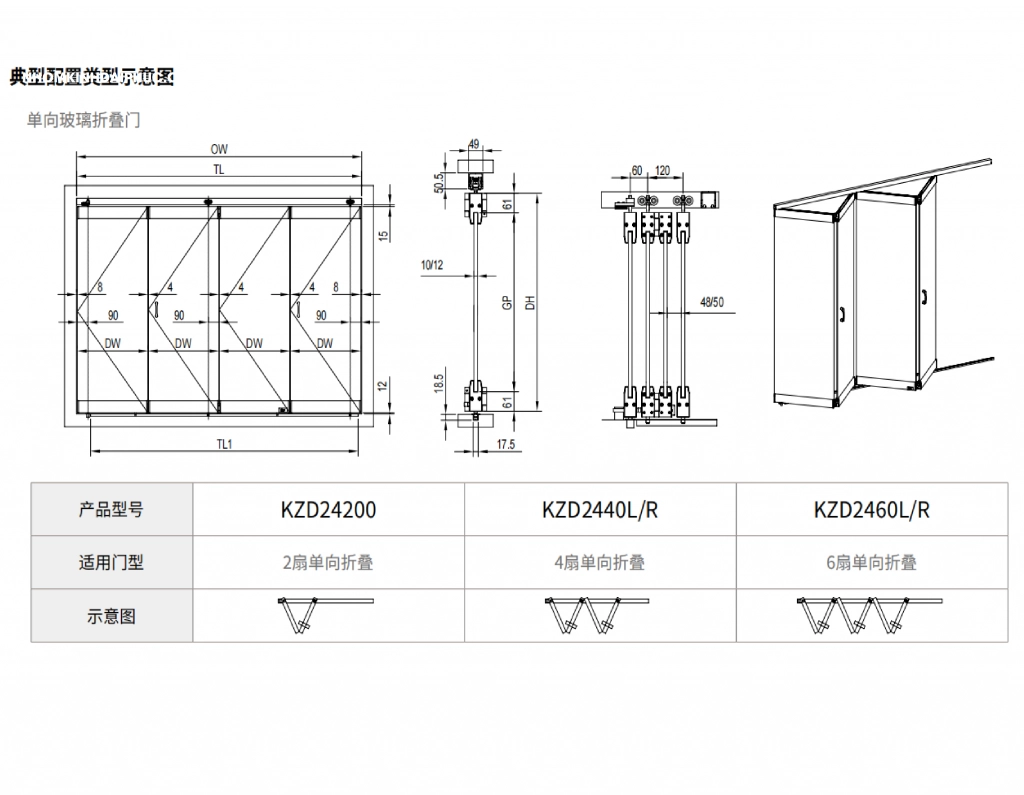 Phụ kiện xếp trượt cửa kính Kinlong KZD24