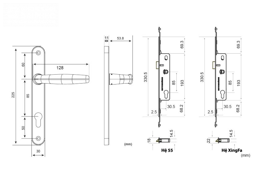 THÔNG SỐ KỸ THUẬT KHÓA TAY NẮM ĐA ĐIỂM HC 66