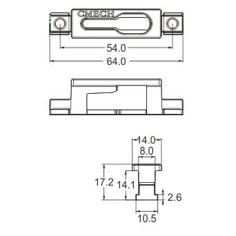 Vấu hãm thanh chuyển động cửa lùa Cmech E100012-C